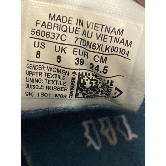 Converse Women's Size 8 All Star Low-Top Light Blue White Mesh Sneakers  shoes - Picture 8 of 8